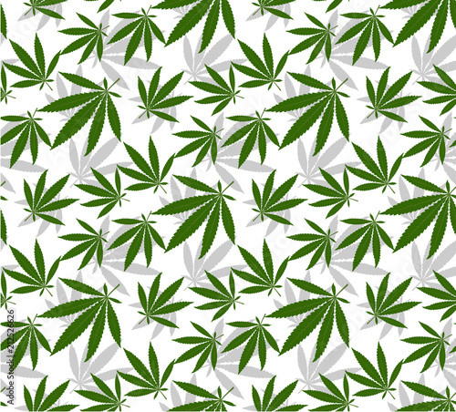 Marijuana leaves and Hookah seamless pattern.