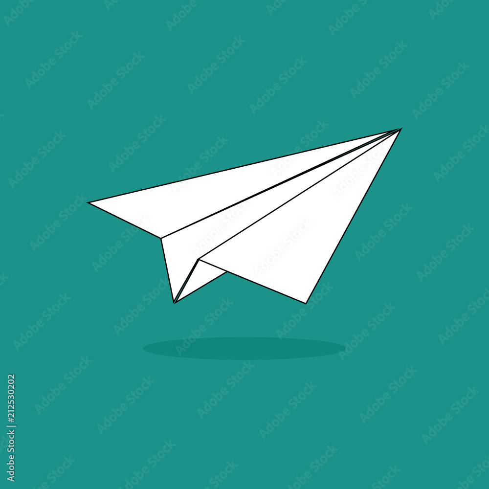 paper plane design on green background vector illustration paper plane design on green background vector illustration