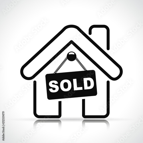 sold house on white background