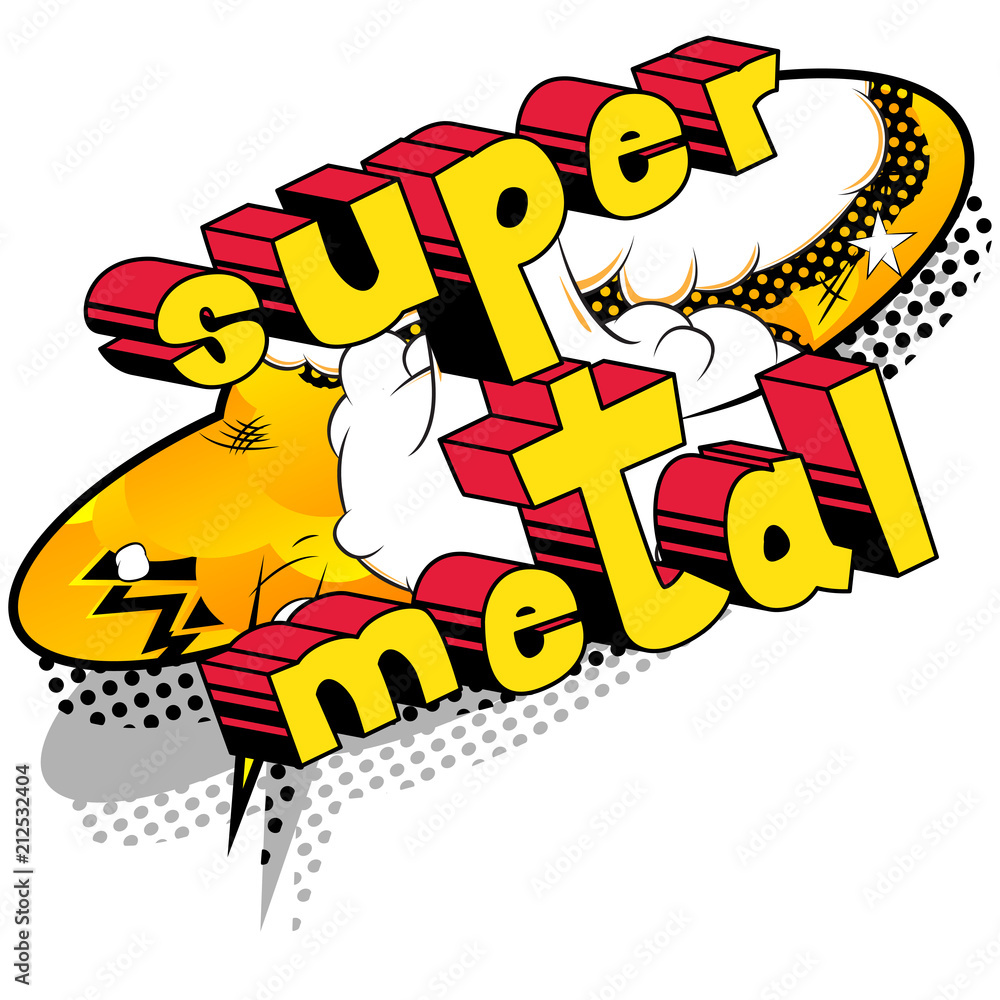 Fototapeta premium Super Metal - Comic book word on abstract background.