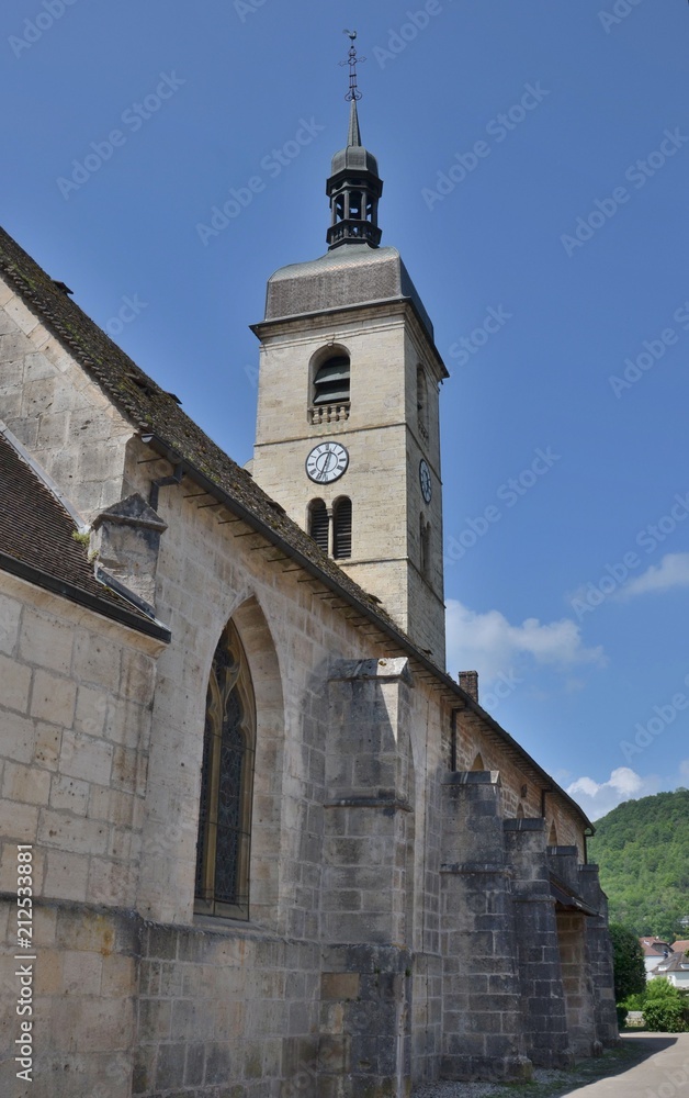 Eglise Saint-Laurent d'Ornans, commune du Doubs, France, 