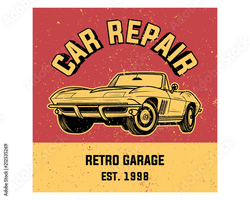 car repair garage classic vintage retro