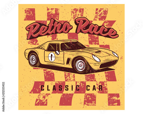 retro race classic car old school vintage image