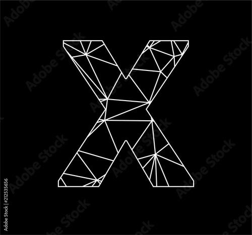 X initials geometric triangle chain for company logo