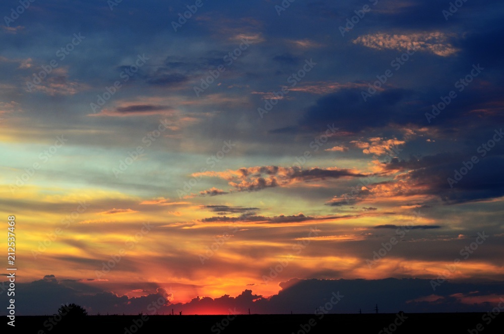 Colorful sunset of Moldova