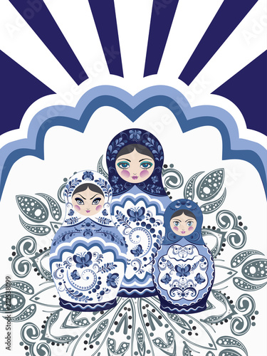 Background with matryoshka dolls