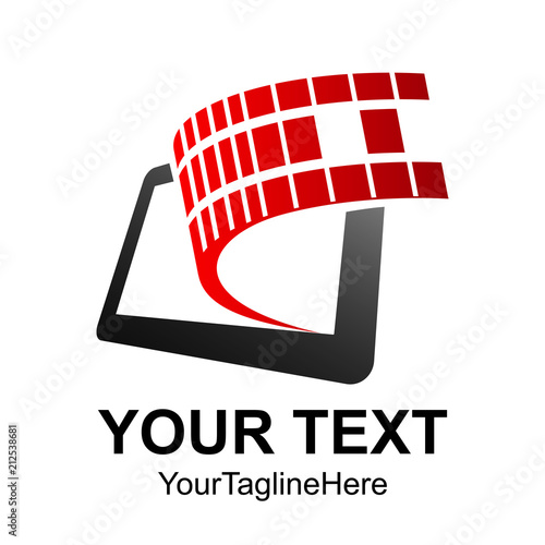 Mobile Phone App Center Logo Design Template Vector