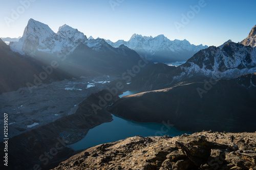 Landscape of Himalayas mountain range on top of Gokyo Ri, Everest region, Nepal