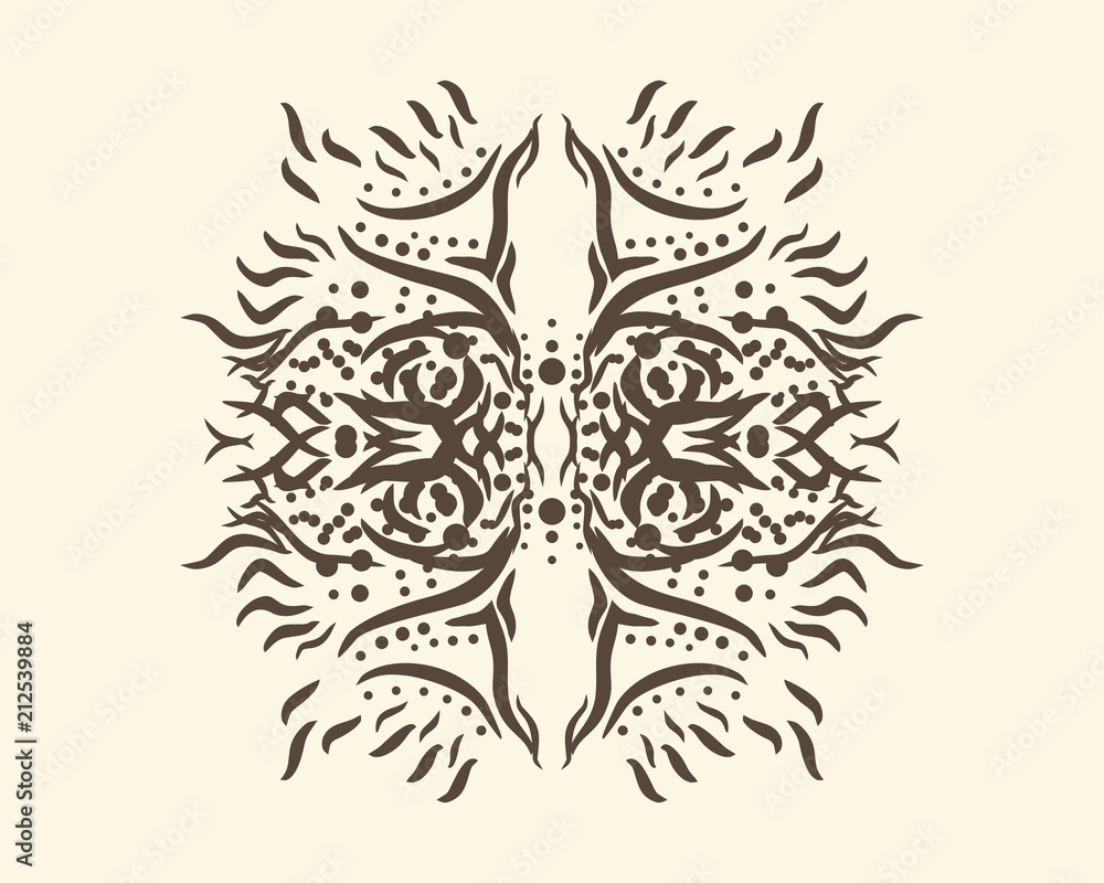 Stylish geometric pattern. Ornament of lines and curls. Linear abstract background.