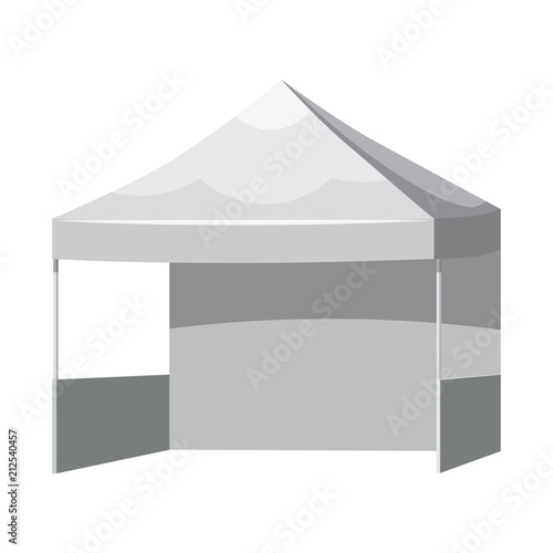 White canopy or tent, vector illustration. Promotional Outdoor Canoby Event Trade Show Pop-Up Tent Mobile Marquee. Mockup for your design.