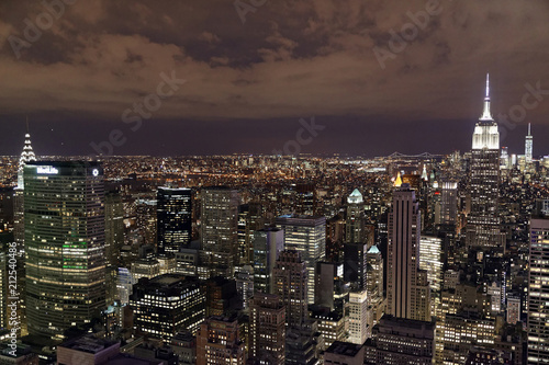 Ausblick vom Rockefeller Center bei Nacht, Manhattan, New York City, New York, USA, Nordamerika