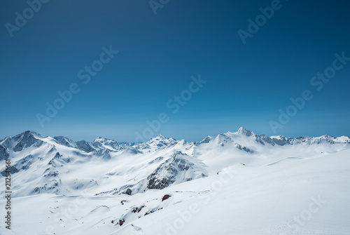 Winter snow covered mountain peaks in Caucasus. Great place for winter sports © yanik88