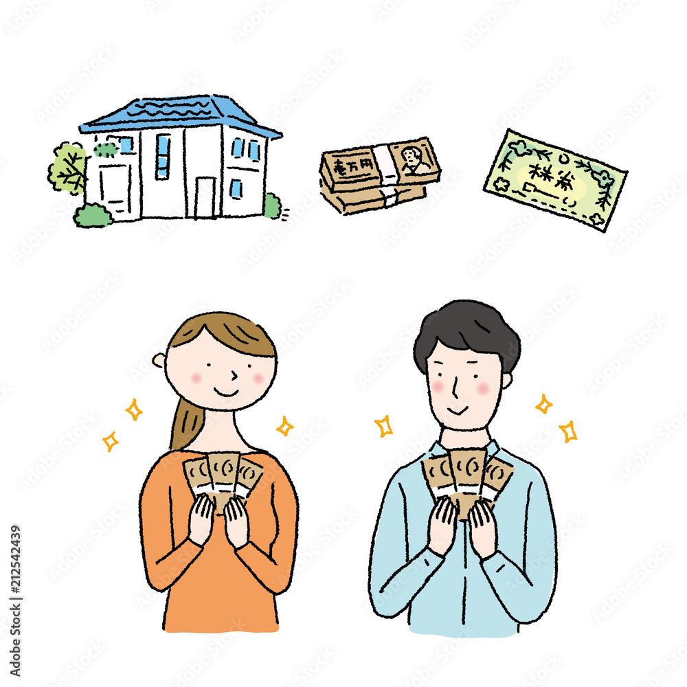 お金を持つ 男女 イラスト Stock Vector Adobe Stock お金を持つ 男女 イラスト Stock Vector Adobe Stock
