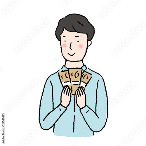 大金　お金持ち　若い　男性　イラスト