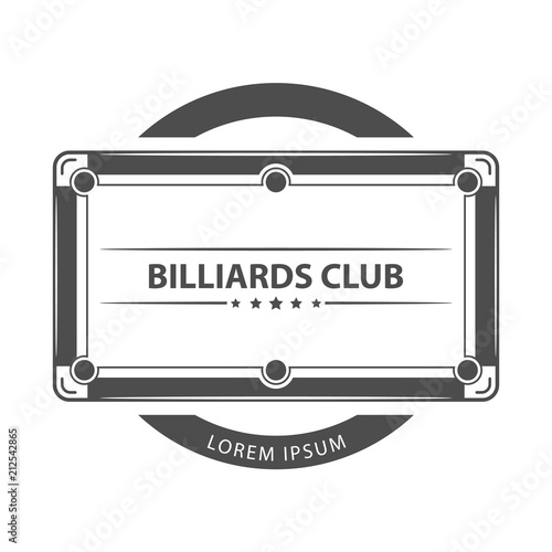 Billiard, game with text logo. Vector eps 10