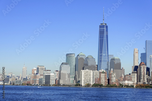 Skyline  Financial District mit One World Trade Center  Manhattan  New York City  New York  USA  Nordamerika