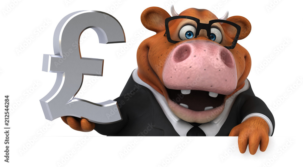 Naklejka premium Fun cow - 3D Illustration