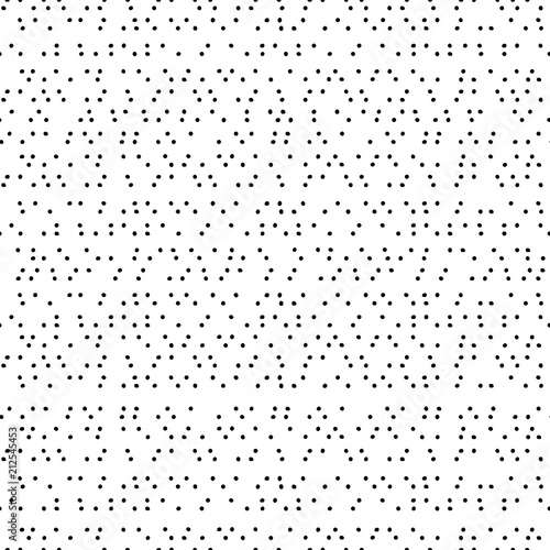 Simple black and white dots textured seamless pattern, vector