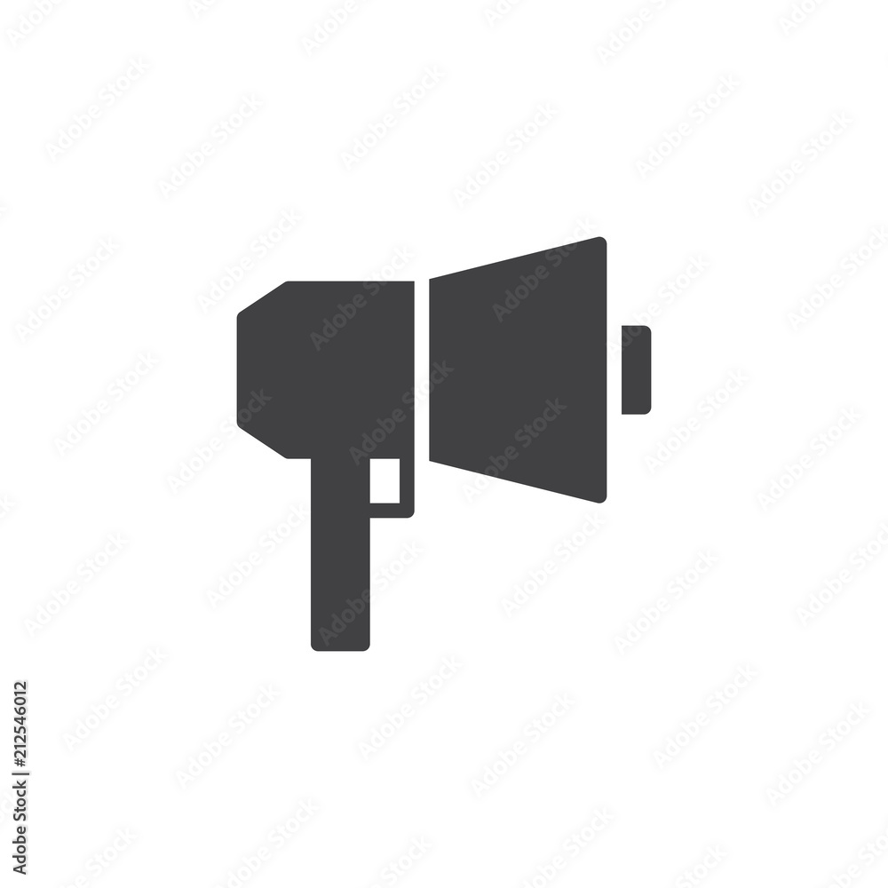 Megaphone vector icon. filled flat sign for mobile concept and web design. Bullhorn speaker simple solid icon. Symbol, logo illustration. Pixel perfect vector graphics