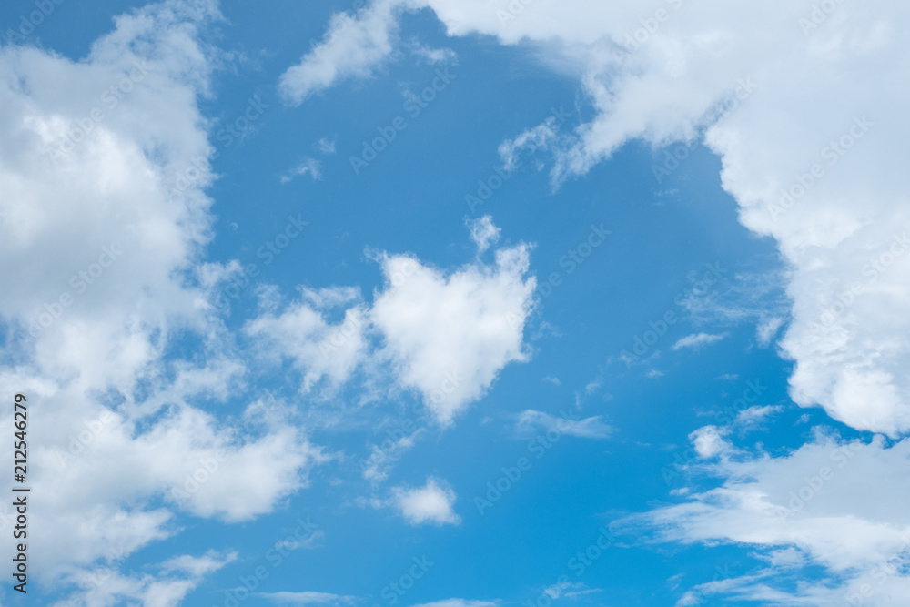 Heart shape cloud on clear blue sky
