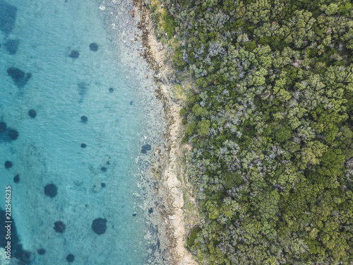 Beach in Punta Ala. Aerial view landscape