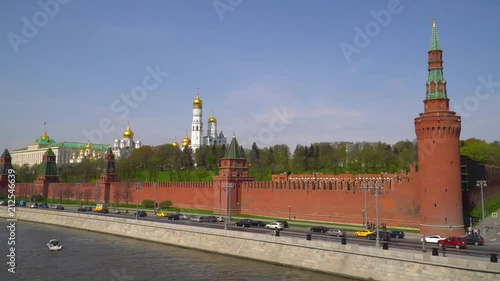 Kremlin, Moscow. Grand Kremlin palace. Ivan The Great Bell Tower. Archangel cathedral. Annunciation cathedral.