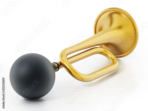 Bicycle horn isolated on white background. 3D illustration