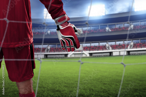 Fototapete Soccer goalkeeper gloves