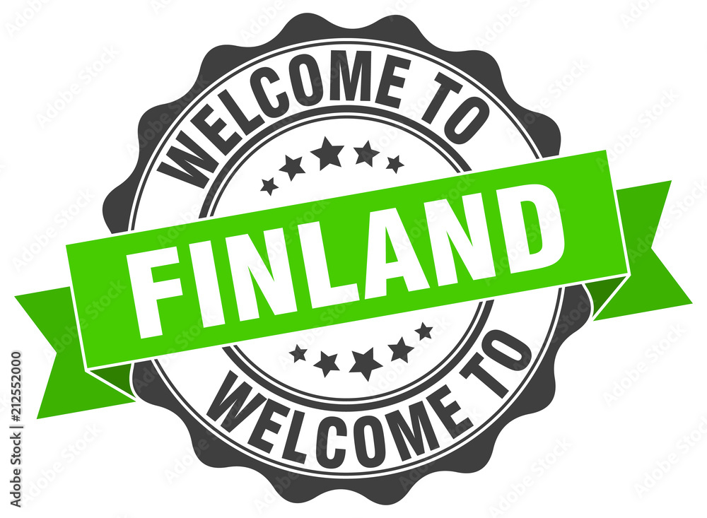 Fototapeta premium Finland round ribbon seal