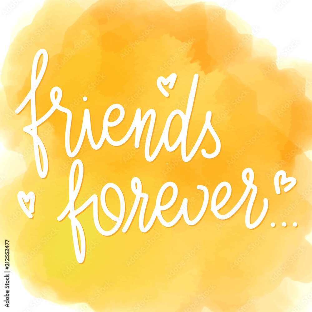Friendship day hand drawn lettering. Friends forever. Vector elements for invitations, posters, greeting cards. T-shirt design. Friendship quotes.
