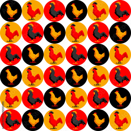 Seamless pattern with variety chickens.