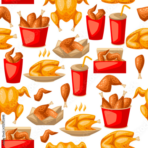 Fast food fried chicken meat.