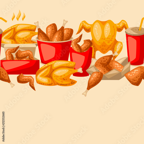 Fast food fried chicken meat.