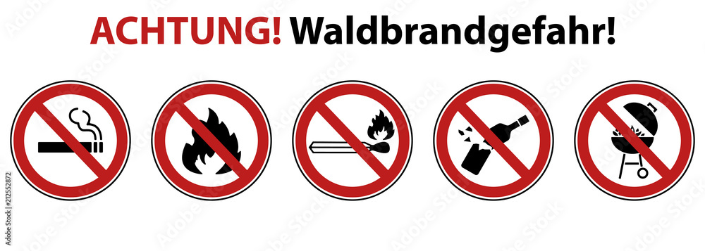 Waldbrandgefahr - Warnhinweis (Verbotsschilder) Waldbrandgefahr - Warnhinweis (Verbotsschilder)