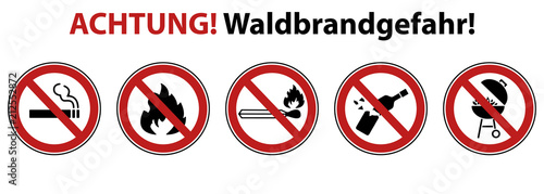 Waldbrandgefahr - Warnhinweis (Verbotsschilder)