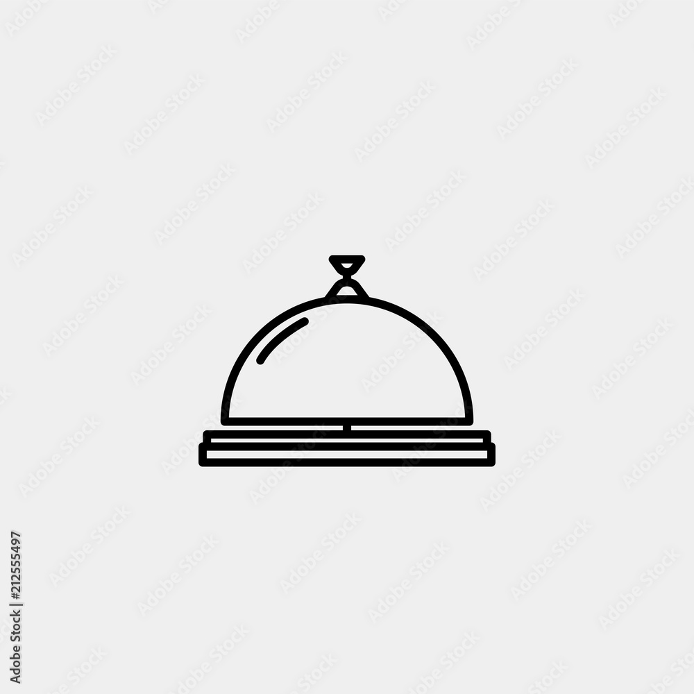 Restaurant cloche icon vector Restaurant cloche icon vector