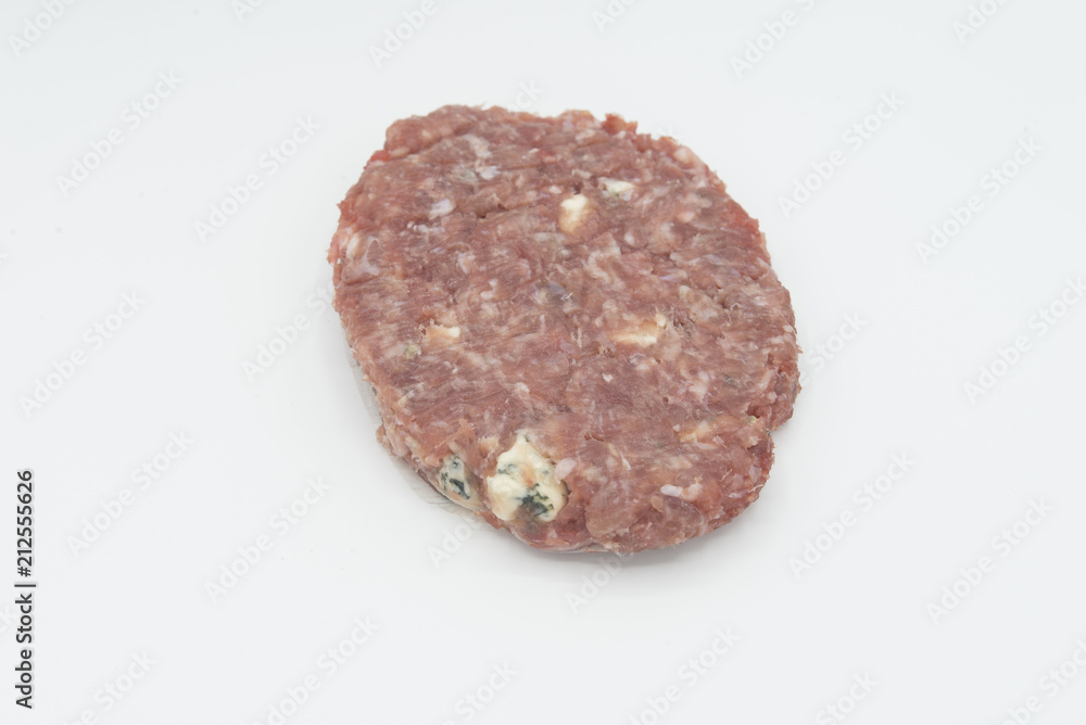  burger of  roquefort cheese isolated