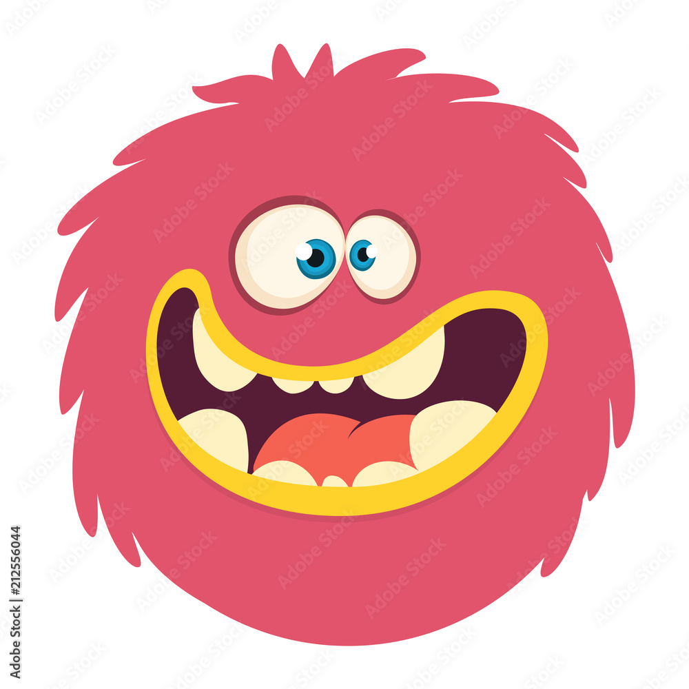 Obraz premium Scary cartoon monster head. Vector illustration for Halloween