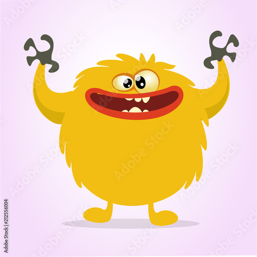 Scary cartoon monster head. Vector  illustration for Halloween