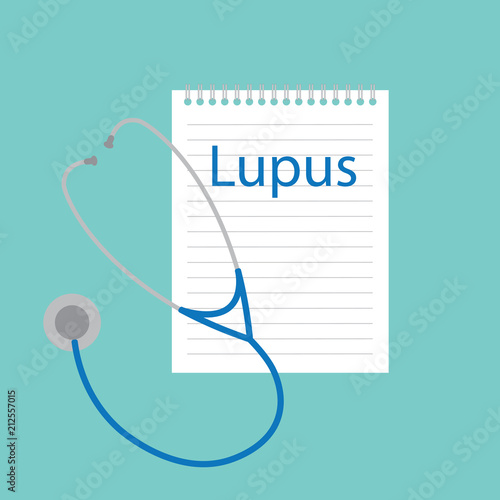 lupus written in a notebook- vector illustration
