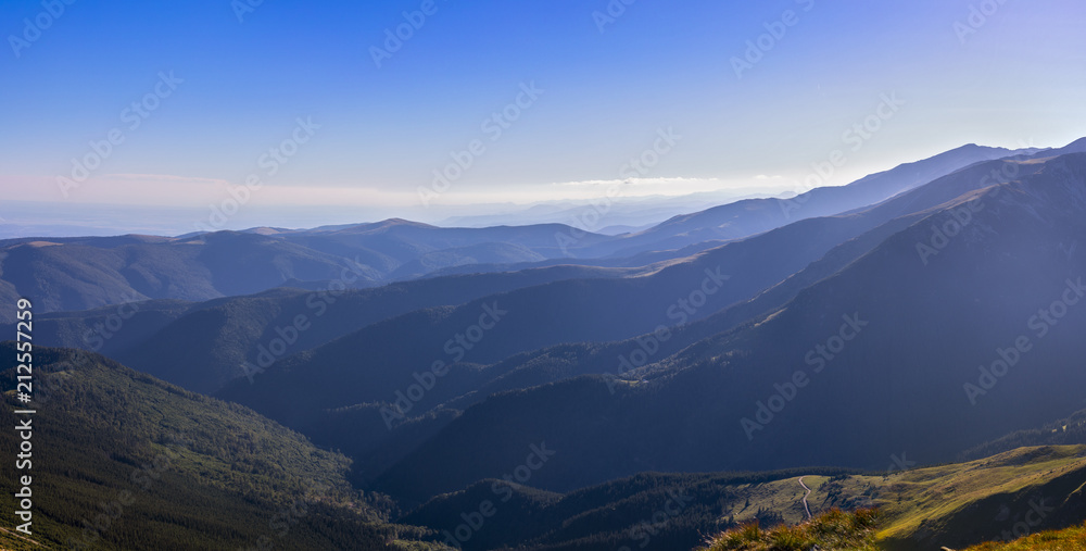 Panorama with mountain scenery Transalpina Romania