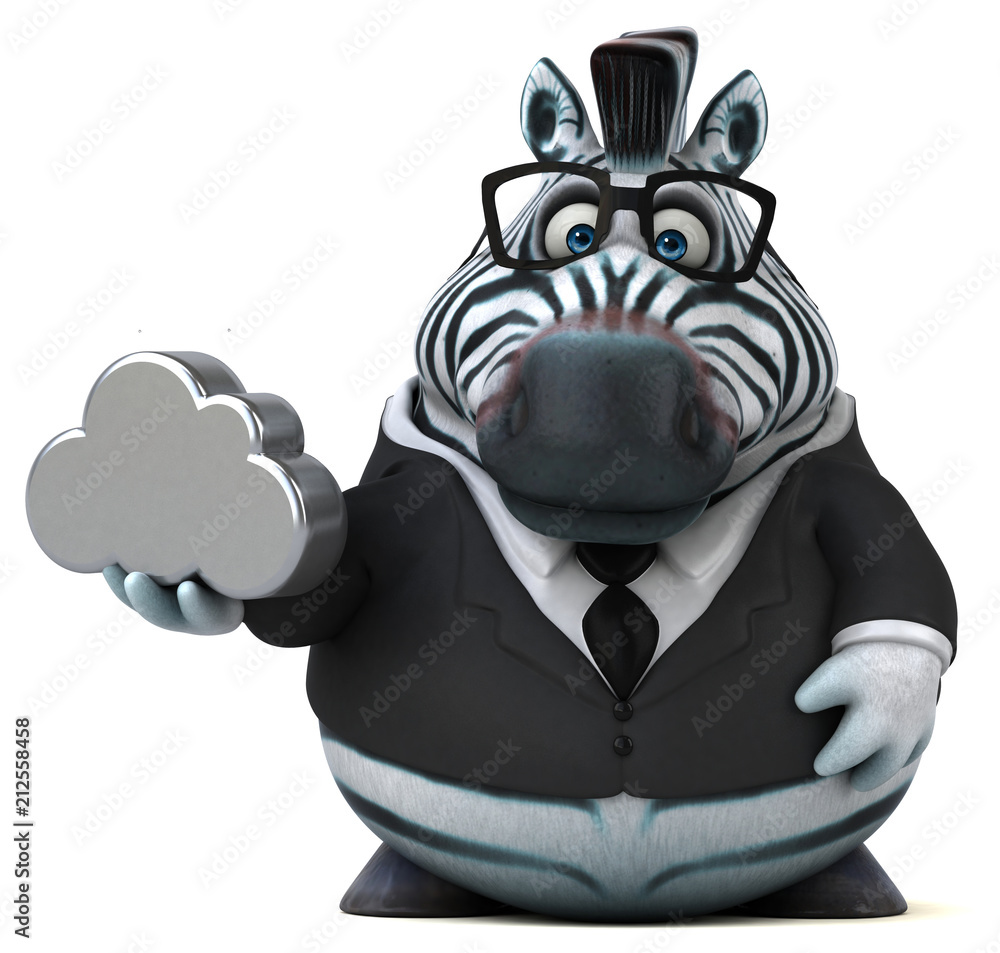 Naklejka premium Fun zebra - 3D Illustration