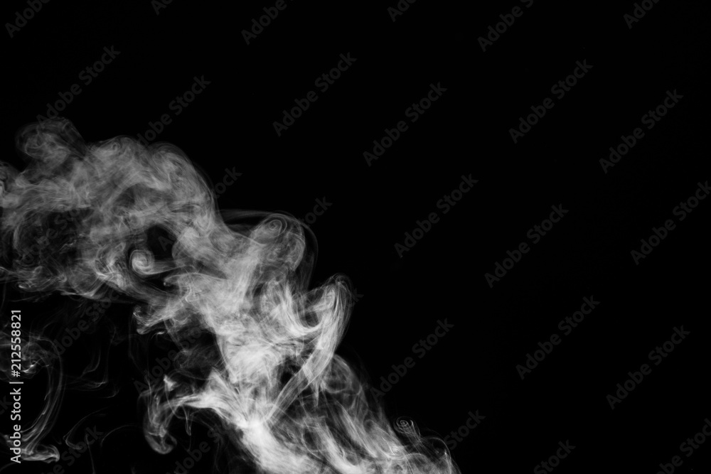White smoke isolated on black background. White smoke isolated on black background.