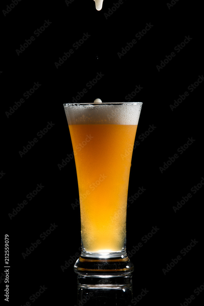 craft beer glass on black background craft beer glass on black background