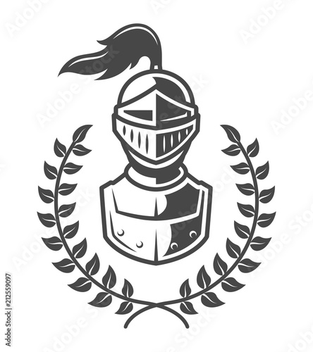 Vintage armored knight emblem