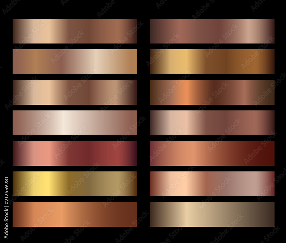 Bronze foil texture gradients templates set Stock Vector Adobe Stock