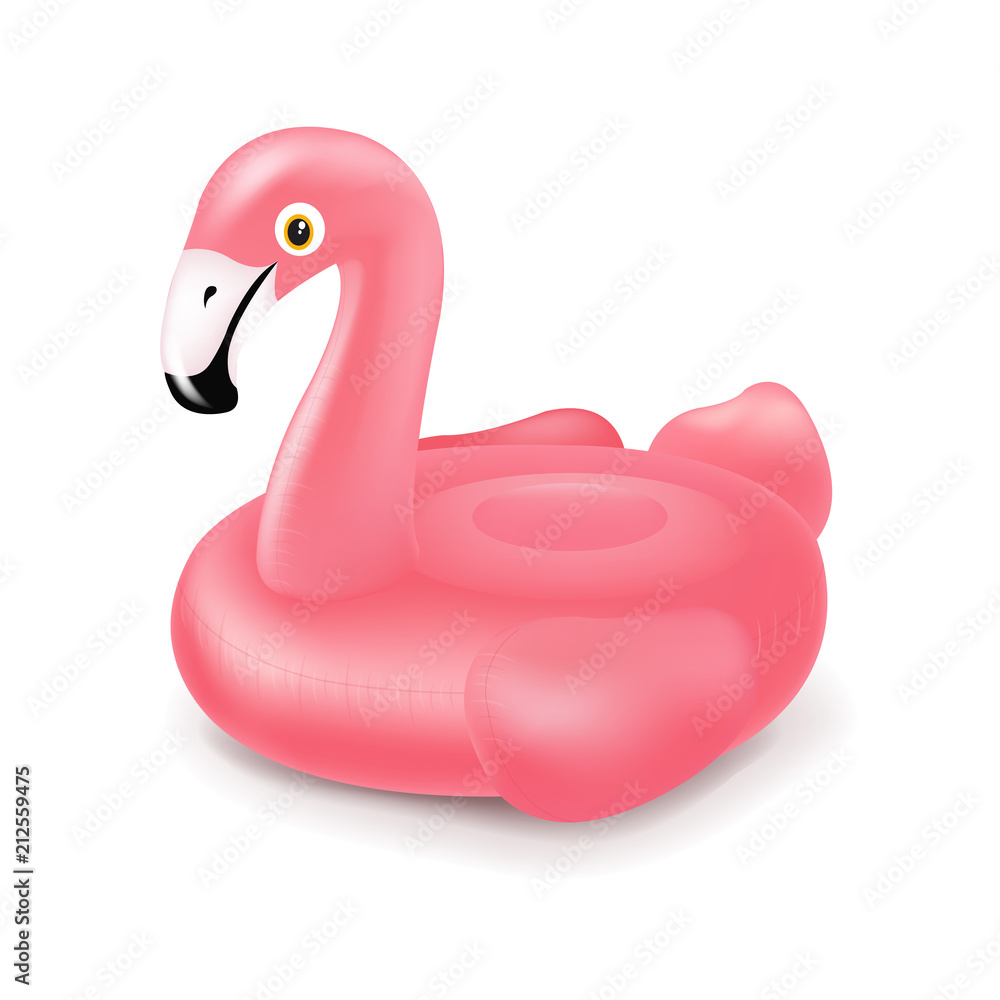 Pink Inflatable Flamingo Swim Ring Isolated Pink Inflatable Flamingo Swim Ring Isolated