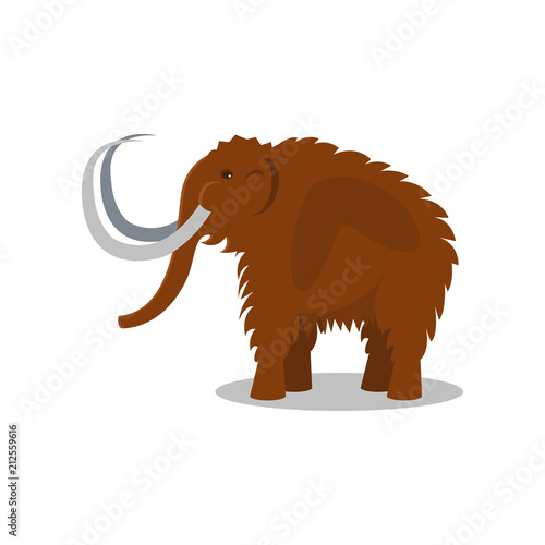 Mammoth  extinct animal of Stone Age vector Illustration on a white background