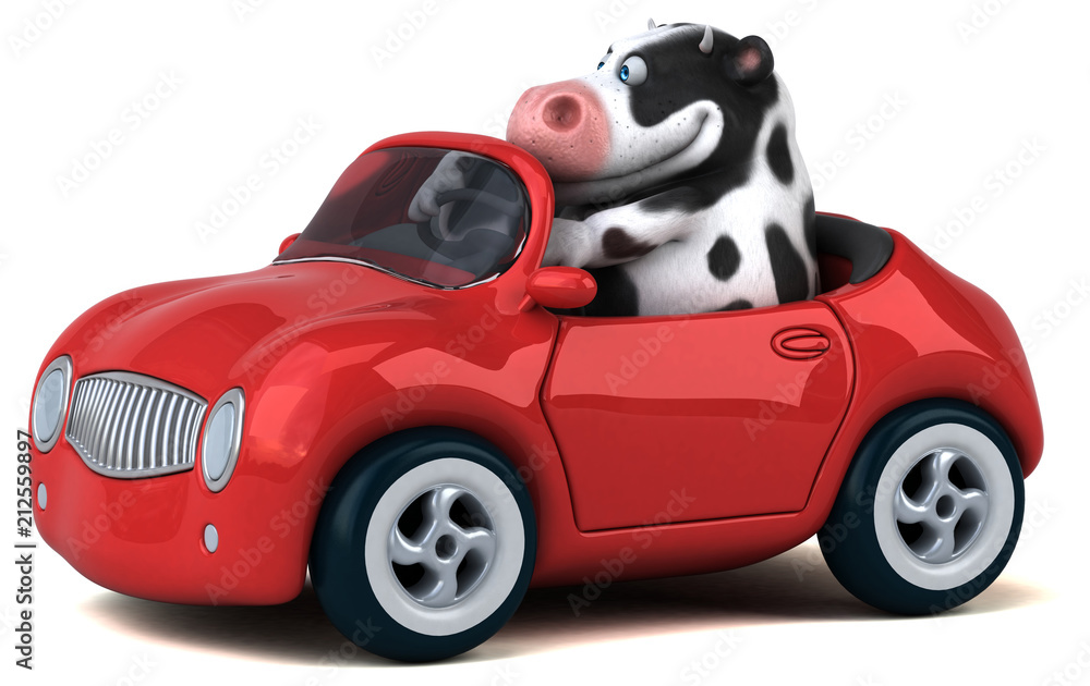 Fun cow - 3D Illustration Fun cow - 3D Illustration