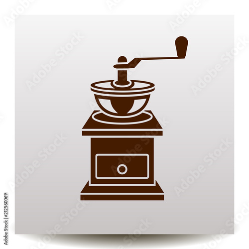 Coffee grinder vector icon
